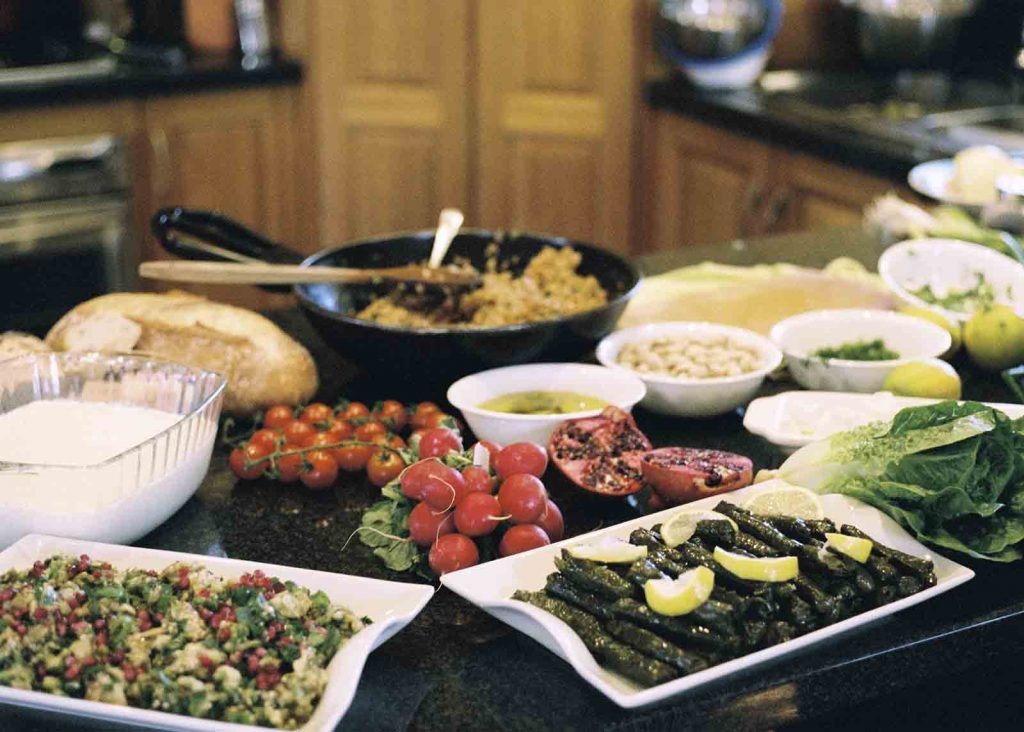 Fatma’s dolmas and eggplant salad set the tone for a healthy feast